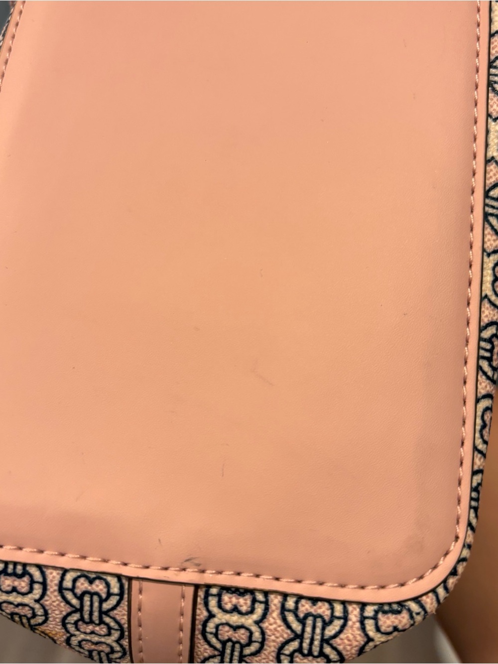 Tory Burch Pink and Cream Logo-Striped Canvas Tote - Picture 10 of 11